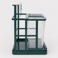2-Compartment Cutlery Holder with Drain Tray