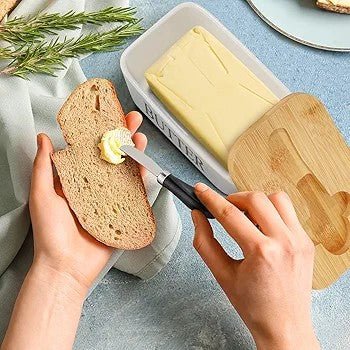Ceramic Butter Dish with Lid & Knife - Techmanistan in Pakistan