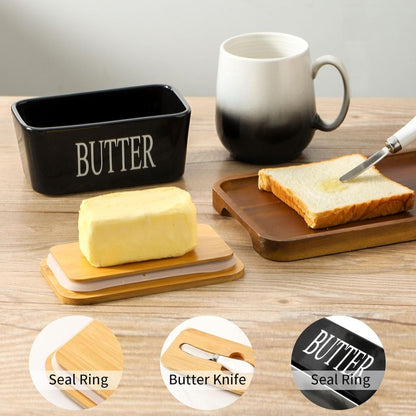 Ceramic Butter Dish with Lid & Knife - Techmanistan in Pakistan