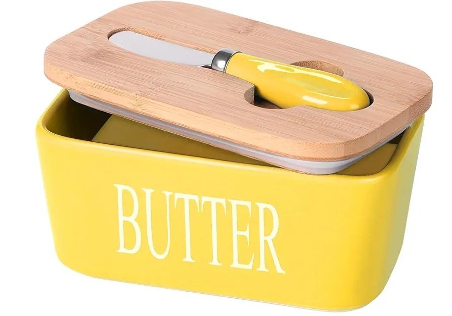Ceramic Butter Dish with Lid & Knife - Techmanistan in Pakistan