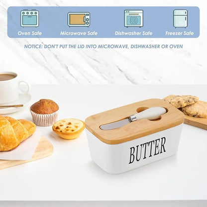 Ceramic Butter Dish with Lid & Knife - Techmanistan in Pakistan