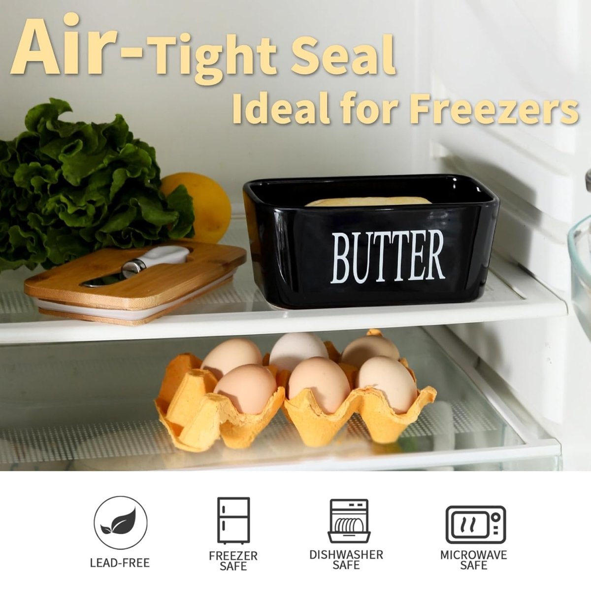 Ceramic Butter Dish with Lid & Knife - Techmanistan in Pakistan