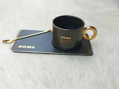 Ceramic Coffee Mug with Coaster and Spoon - Techmanistan in Pakistan