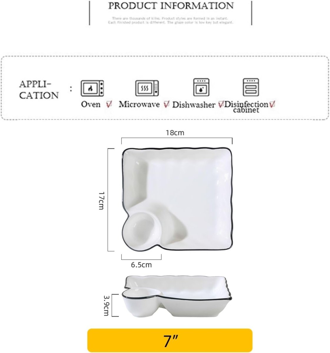Ceramic Dumpling Plate with Side Sauce Portion - Techmanistan in Pakistan