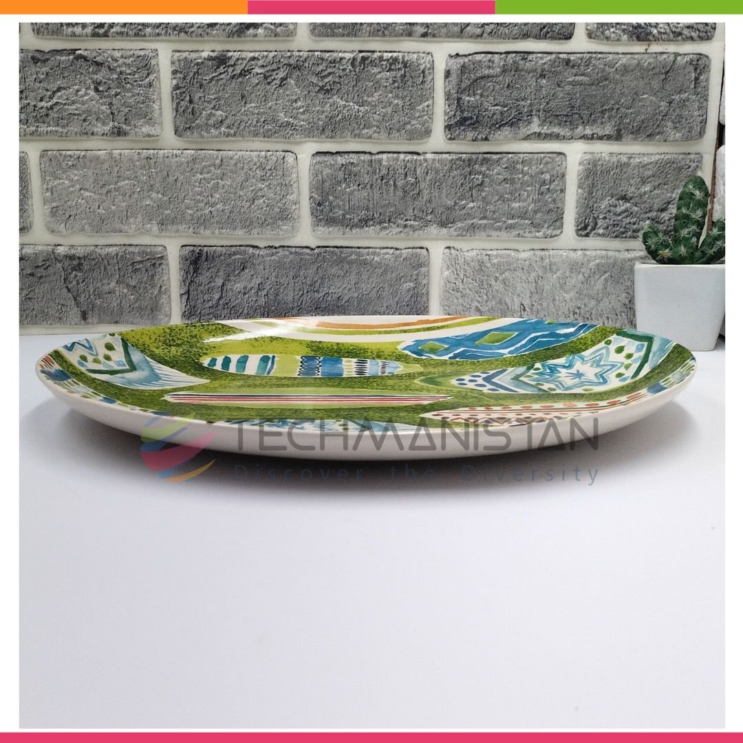 Ceramic Painting Printed Serving Plate - Techmanistan in Pakistan