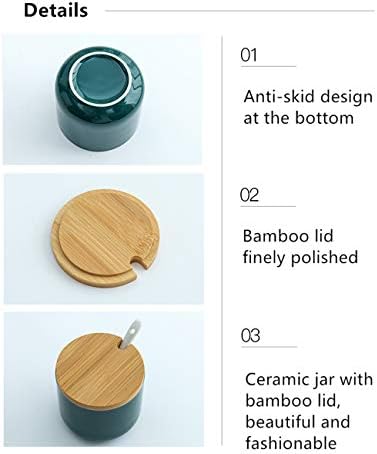 Ceramic Sugar Pot with Ceramic Spoon & Wooden Lid - Techmanistan in Pakistan
