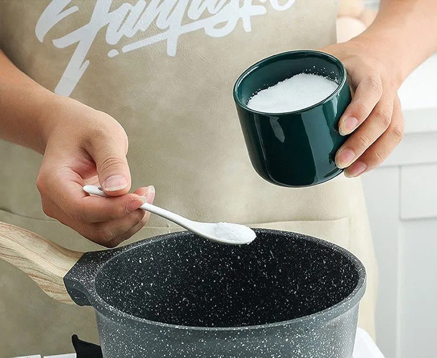 Ceramic Sugar Pot with Ceramic Spoon & Wooden Lid - Techmanistan in Pakistan