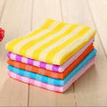 Pack of 5 Microfiber Kitchen Towels in assorted colors, showcasing high absorbency and reinforced edges.