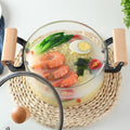 Clear Glass Pot with Stainless Steel Lid & Wooden Handle - Techmanistan in Pakistan