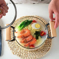 Clear Glass Pot with Stainless Steel Lid & Wooden Handle - Techmanistan in Pakistan