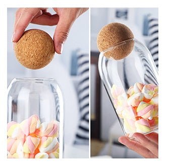 Clear Glass with Cork Ball Multipurpose Jar - Techmanistan in Pakistan