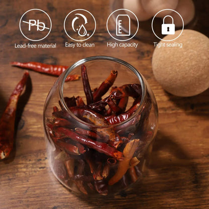 Clear Glass with Cork Ball Multipurpose Jar - Techmanistan in Pakistan