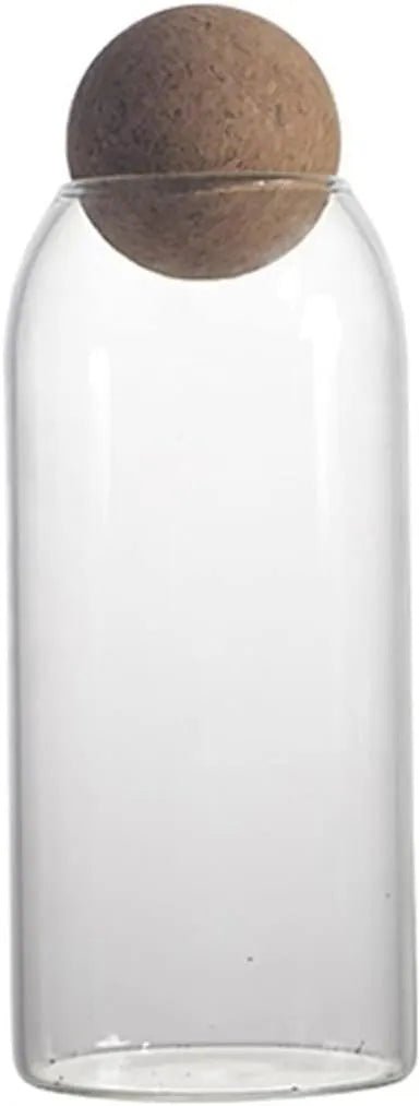 Clear Glass with Cork Ball Multipurpose Jar - Techmanistan in Pakistan