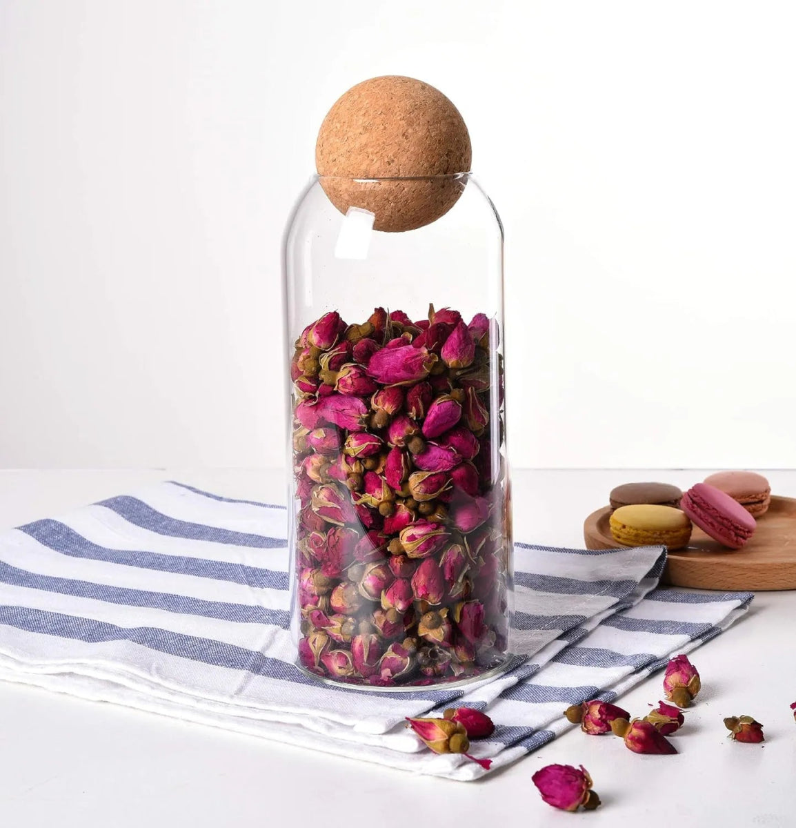 Clear Glass with Cork Ball Multipurpose Jar - Techmanistan in Pakistan