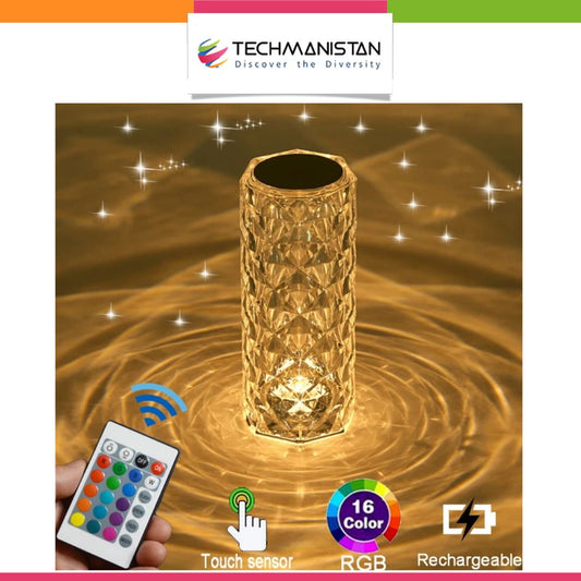 Color Changing USB Charging Crystal Touch Table Lamp - Techmanistan in Pakistan