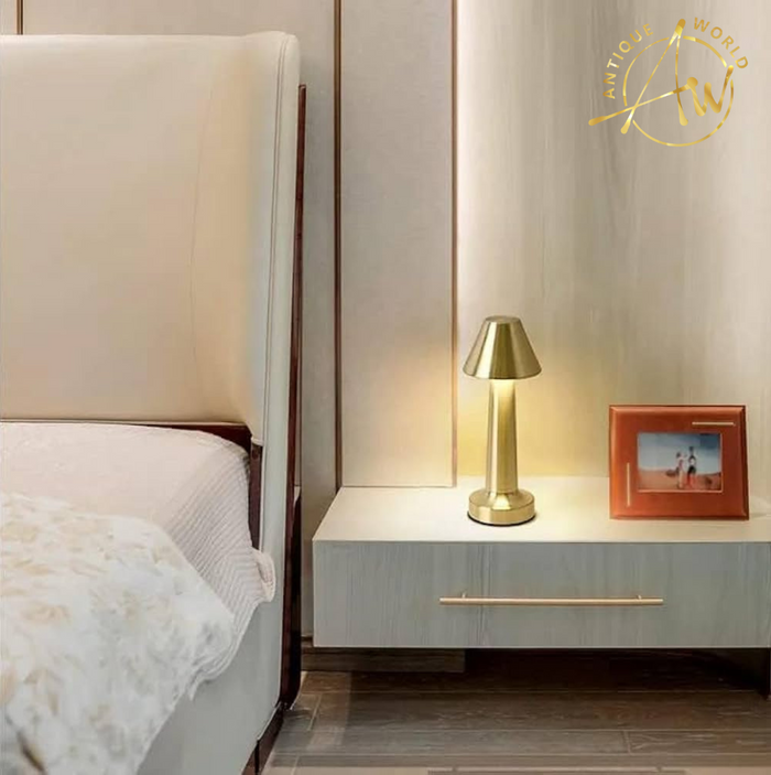 Classic Cone LED Touch Lamp – Rechargeable Cordless Table Lamp with Touch Control