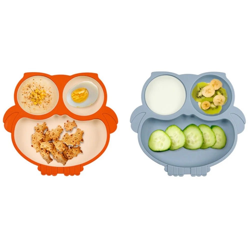 Cute Cartoon Silicone Baby Suction Plate, Fork and Spoon Set - Techmanistan in Pakistan