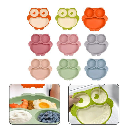 Cute Cartoon Silicone Baby Suction Plate, Fork and Spoon Set - Techmanistan in Pakistan