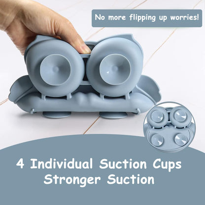 Cute Cartoon Silicone Baby Suction Plate, Fork and Spoon Set - Techmanistan in Pakistan