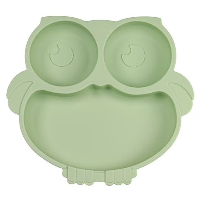 Cute Cartoon Silicone Baby Suction Plate, Fork and Spoon Set - Techmanistan in Pakistan