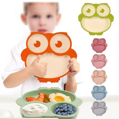Cute Cartoon Silicone Baby Suction Plate, Fork and Spoon Set - Techmanistan in Pakistan