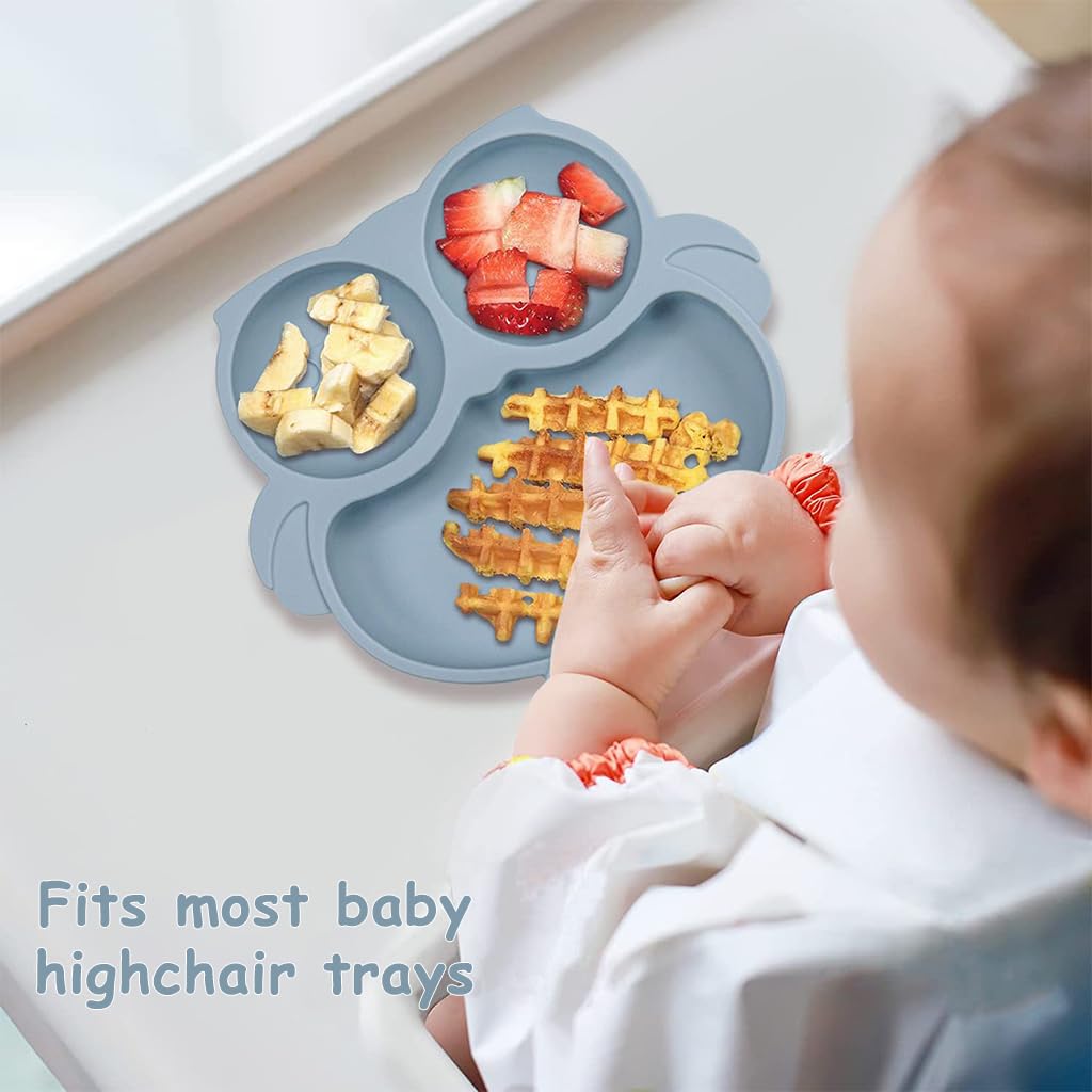 Cute Cartoon Silicone Baby Suction Plate, Fork and Spoon Set - Techmanistan in Pakistan