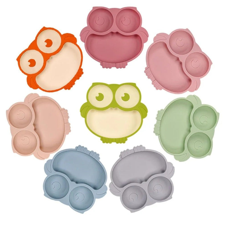 Cute Cartoon Silicone Baby Suction Plate, Fork and Spoon Set - Techmanistan in Pakistan