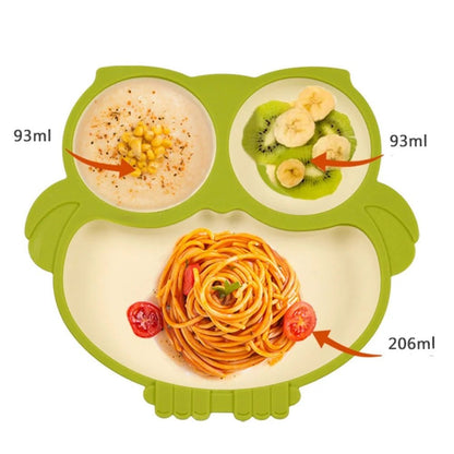 Cute Cartoon Silicone Baby Suction Plate, Fork and Spoon Set - Techmanistan in Pakistan