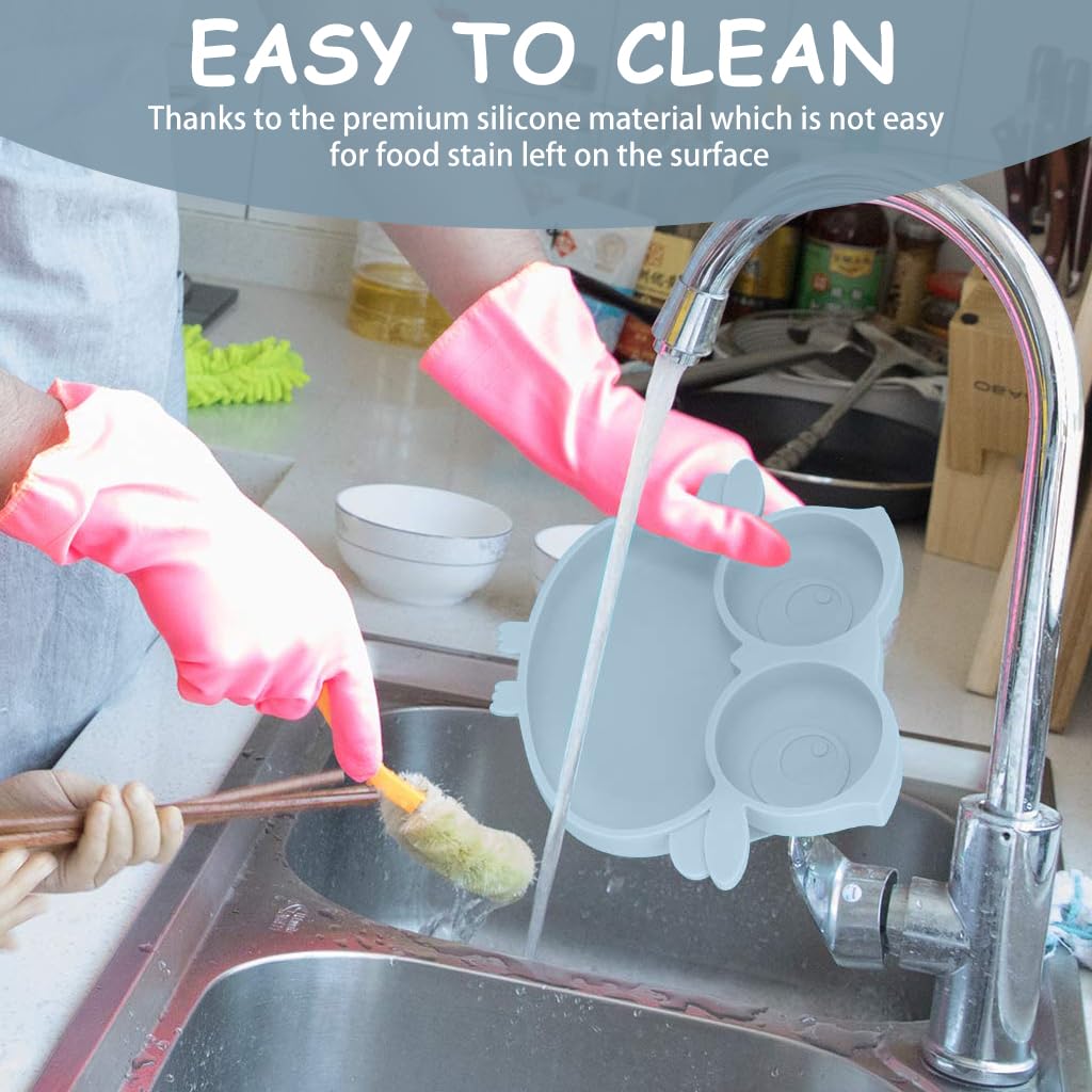 Cute Cartoon Silicone Baby Suction Plate, Fork and Spoon Set - Techmanistan in Pakistan