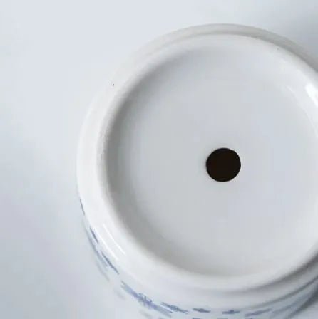 Cylindrical Mini Ceramic Succulent Planters with Bamboo Tray - Plants Pots - Techmanistan in Pakistan