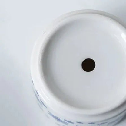 Cylindrical Mini Ceramic Succulent Planters with Bamboo Tray - Plants Pots - Techmanistan in Pakistan