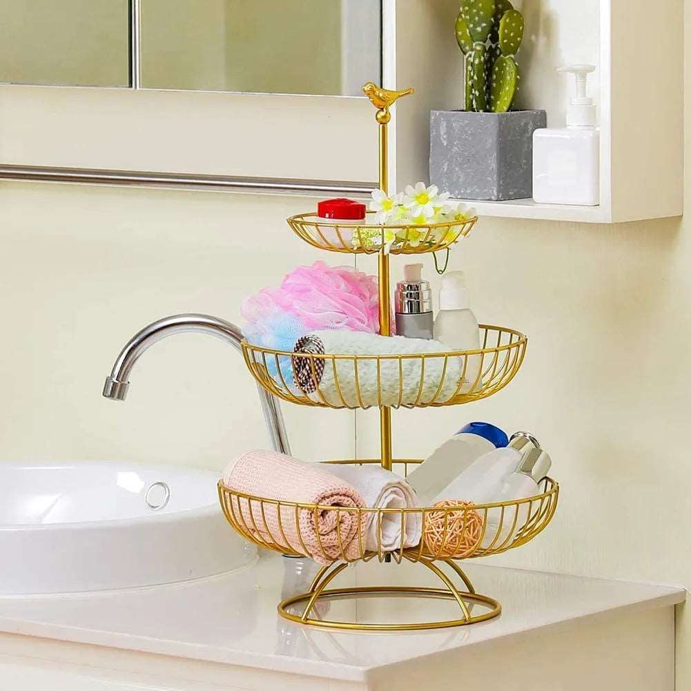 3 Tier Wire Round Fruits Basket