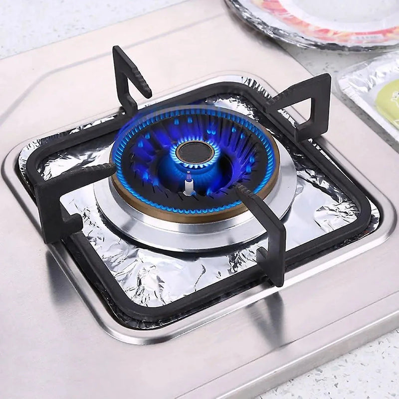 Pack of 10 - Disposable Aluminum Foil Round Gas Stove Burner Covers Techmanistan