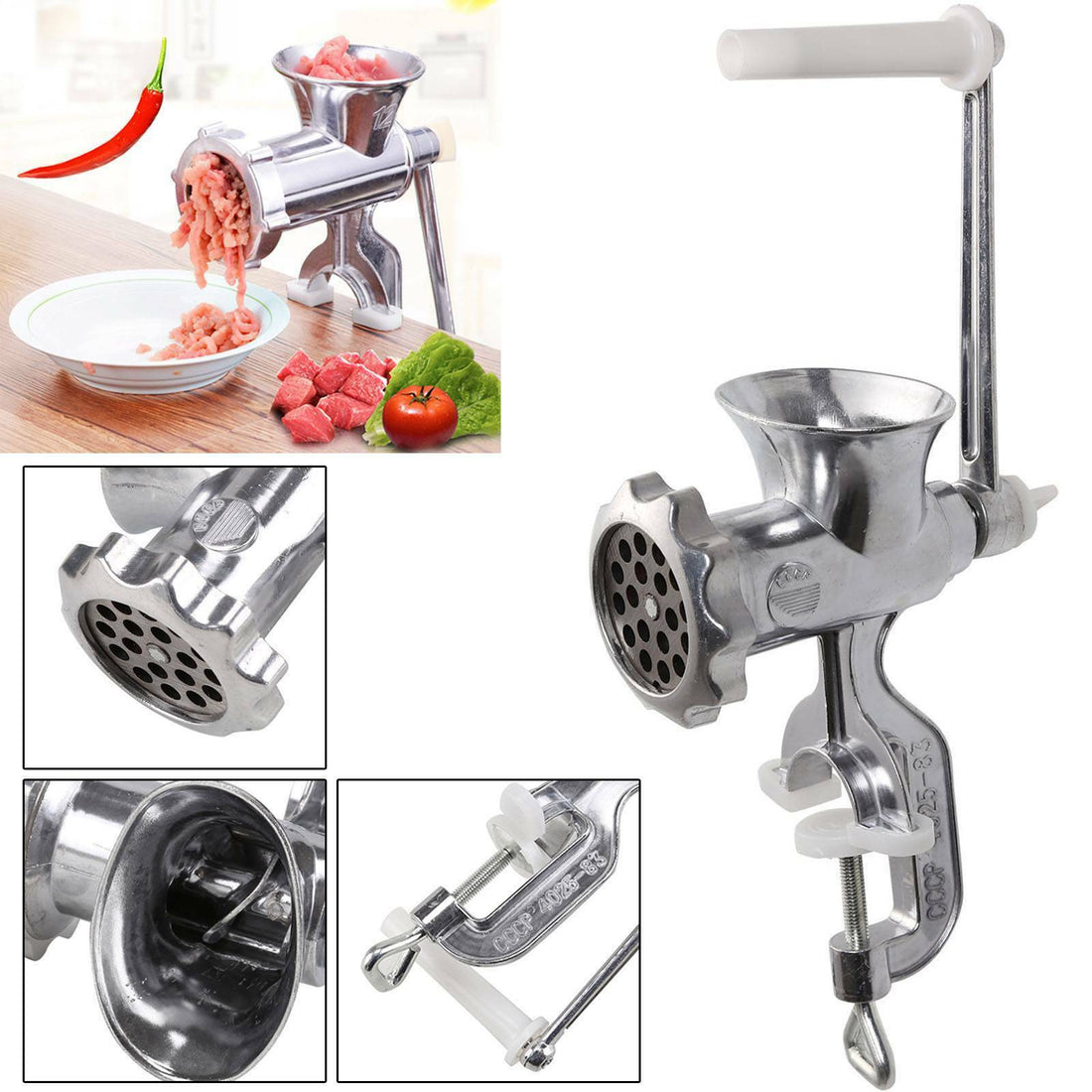 Adjustable Manual Meat Mincer Grinder