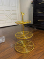 3 Tier Golden Metal Multipurposed Basket Stand