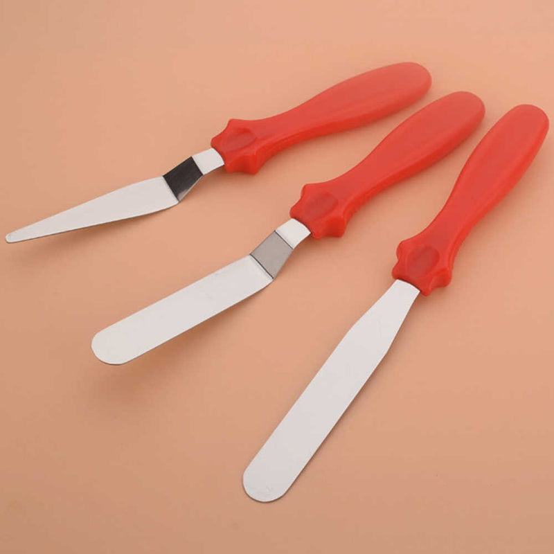 Set of 3 - Stainless Steel Cake Cream Knife Spatula for Cake Smooth Icing Frosting Spreader Fondant Pastry Cake My Store
