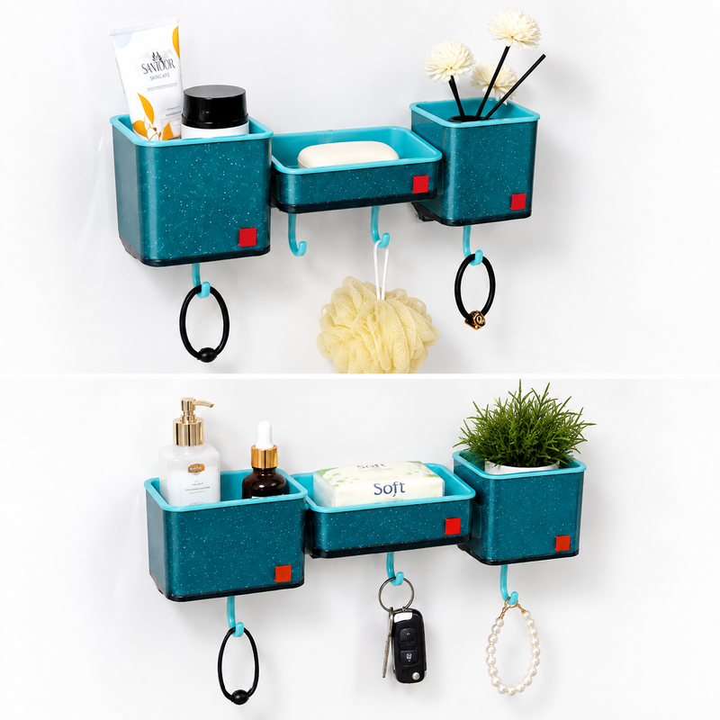 3 Compartment Bathroom Organizer | Multipurpose Storage Holder