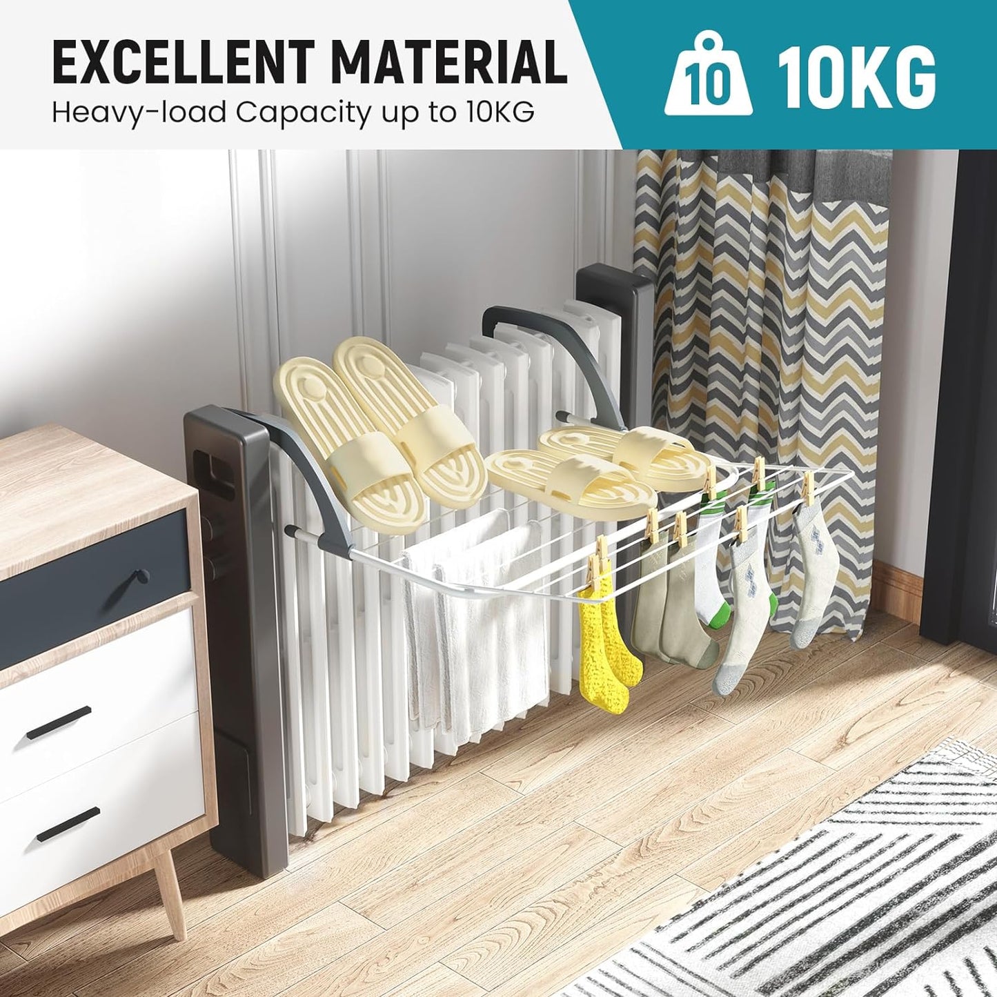Foldable Clothes Hanger/Airer, Radiator Drying Rack