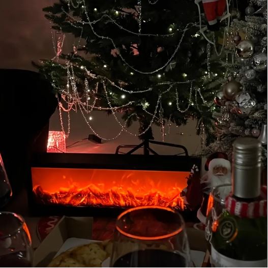 Electric Fireplace Insert with Realistic Flame Effect LED Fireplace Firebox