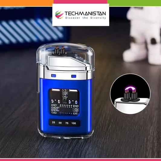 Rechargeable USB Arc Lighter With Ignition and LED Power Display Techmanistan