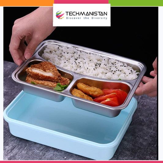 Reusable 3 Compartment Thermos Insulated Bento Box Techmanistan