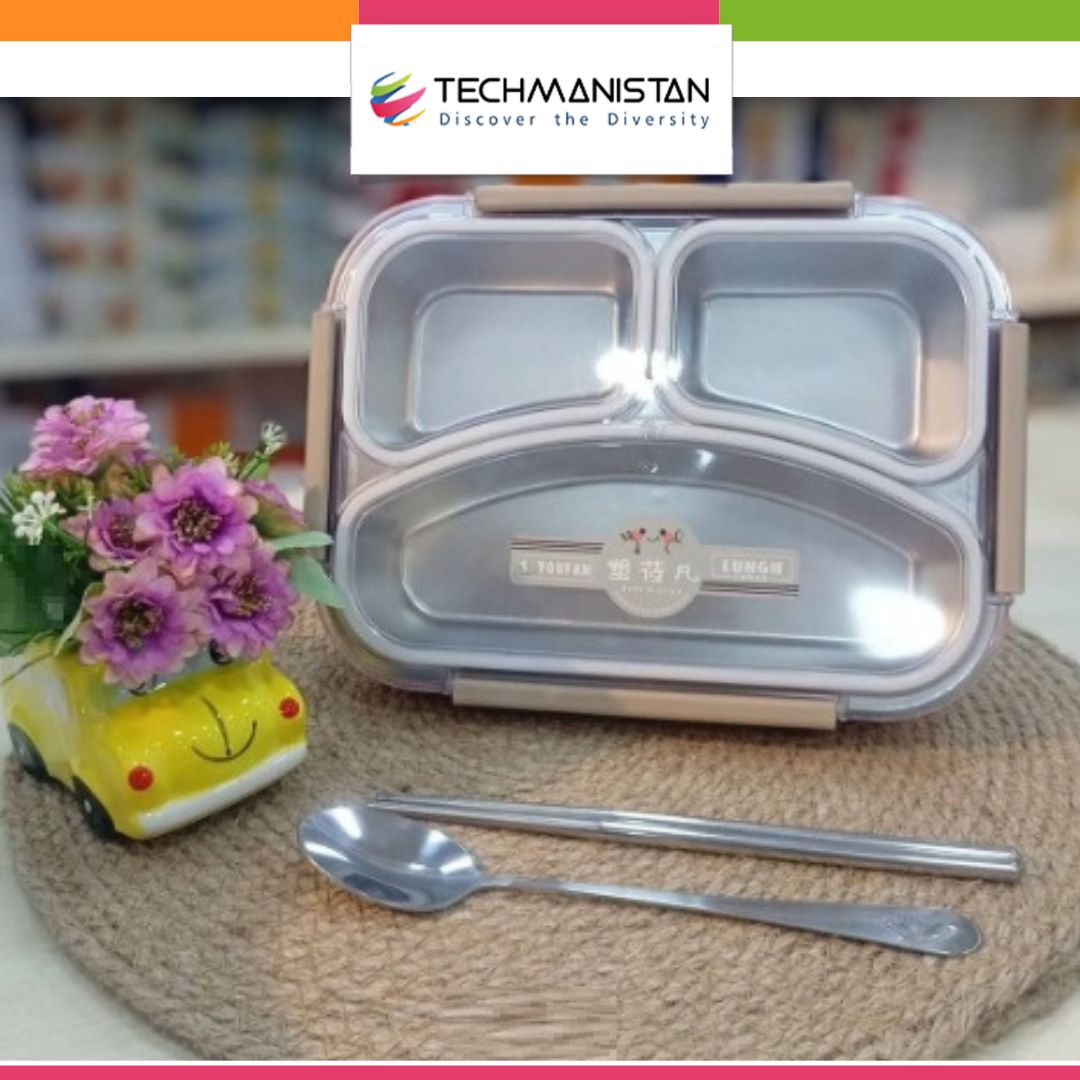 Reusable 3 Compartment Thermos Insulated Bento Box Techmanistan