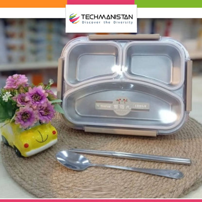 Reusable 3 Compartment Thermos Insulated Bento Box Techmanistan