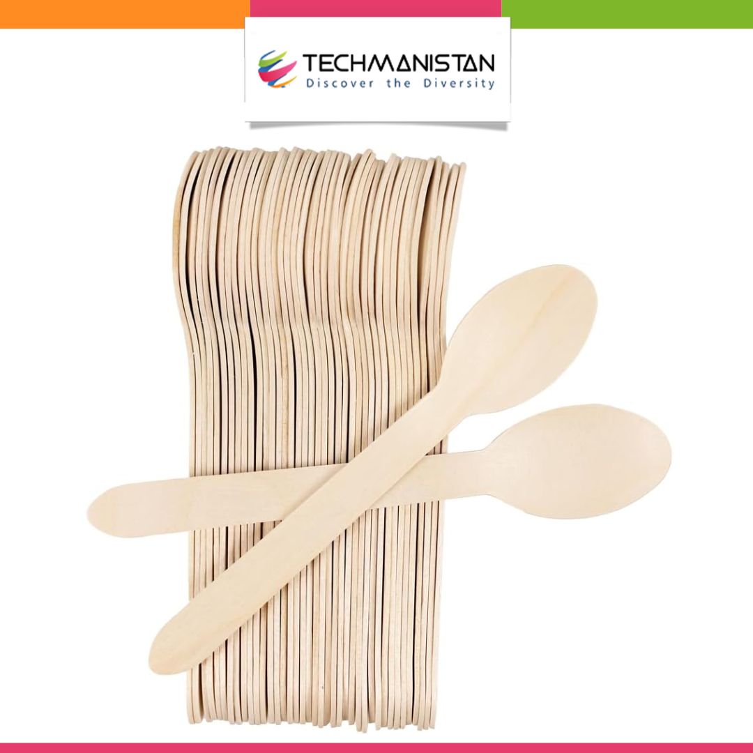 Pack of 36 - Disposable Wooden Spoons Wooden Utensils Techmanistan