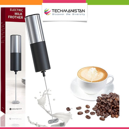 Handheld Battery-Operated Electric Milk Frother Techmanistan