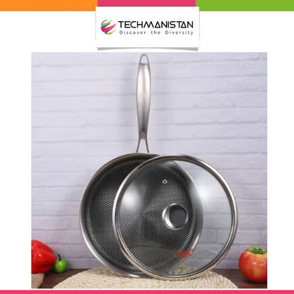 One Sided Laser Coated Frying Pan With Lid Techmanistan