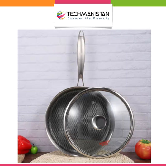 One Sided Laser Coated Frying Pan With Lid Techmanistan