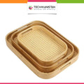 Set of 3 - Bamboo Serving Trays with handles Techmanistan
