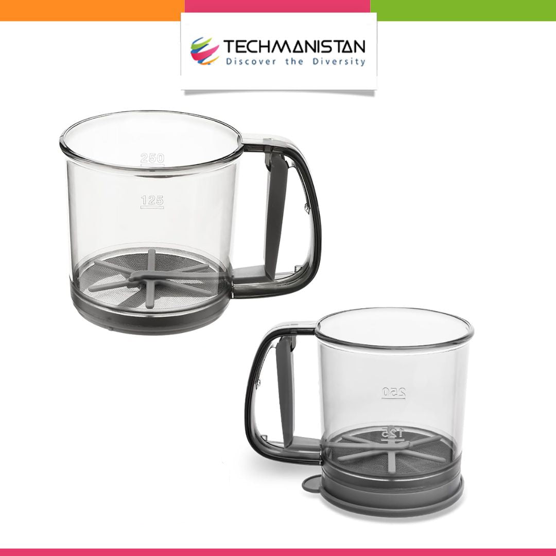 Handheld Plastic Flour Shaker Mesh Flour Sifter