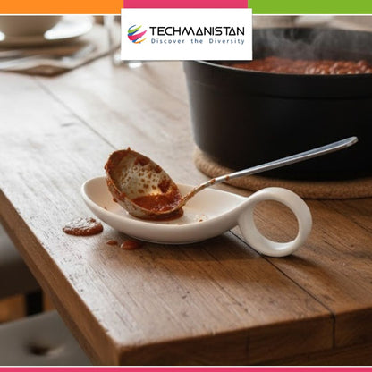 Ceramic Spoon Rest with Handle Loop